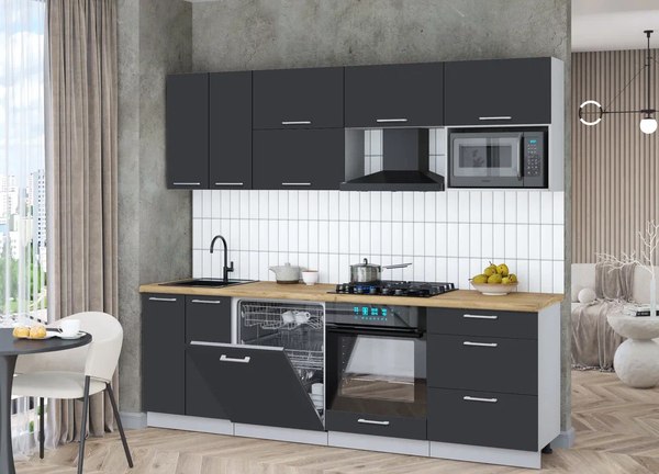 Кухонный гарнитур Интерлиния Мила Gloss 2.4-ПМ2