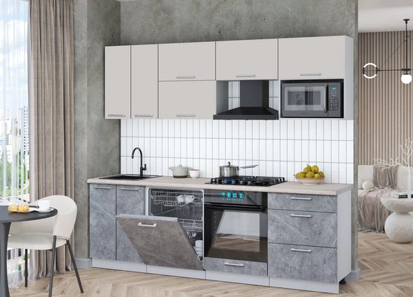 Кухонный гарнитур Интерлиния Мила Gloss 2.4-ПМ2