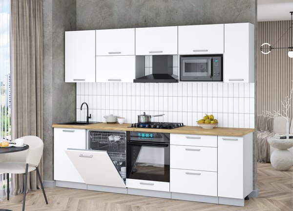 Кухонный гарнитур Интерлиния Мила Gloss 2.6-ПМ2