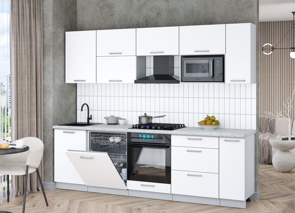 Кухонный гарнитур Интерлиния Мила Gloss 2.6-ПМ2