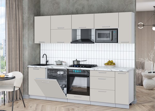 Кухонный гарнитур Интерлиния Мила Gloss 2.6-ПМ2