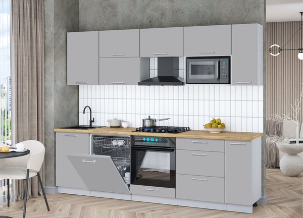 Кухонный гарнитур Интерлиния Мила Gloss 2.6-ПМ2