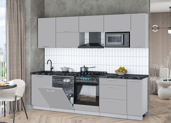 Кухонный гарнитур Интерлиния Мила Gloss 2.6-ПМ2