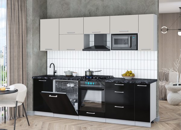 Кухонный гарнитур Интерлиния Мила Gloss 2.6-ПМ2