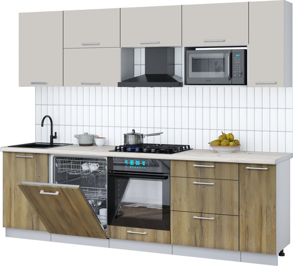 Кухонный гарнитур Интерлиния Мила Gloss 2.6-ПМ2 - фото