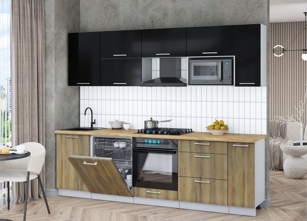 Кухонный гарнитур Интерлиния Мила Gloss 2.6-ПМ2