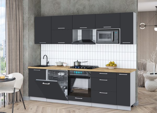 Кухонный гарнитур Интерлиния Мила Gloss 2.6-ПМ2