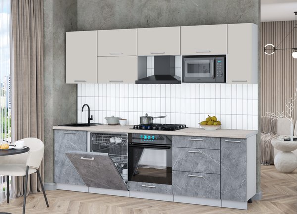 Кухонный гарнитур Интерлиния Мила Gloss 2.6-ПМ2