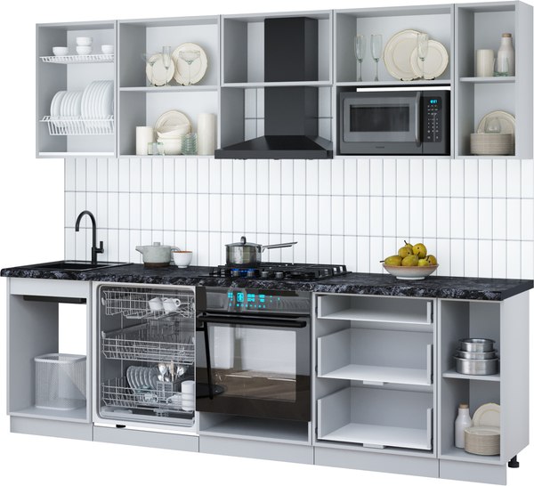 Кухонный гарнитур Интерлиния Мила Gloss 2.6-ПМ2