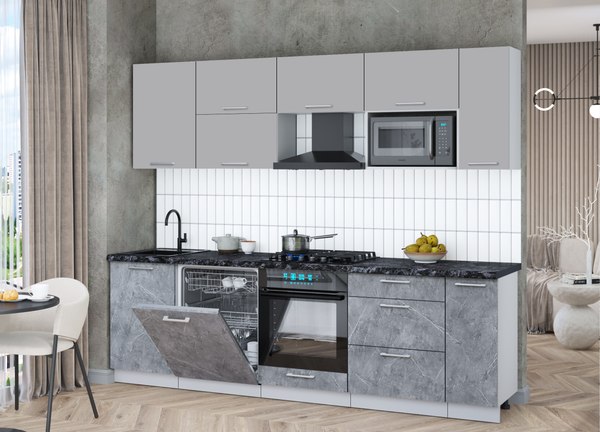 Кухонный гарнитур Интерлиния Мила Gloss 2.6-ПМ2