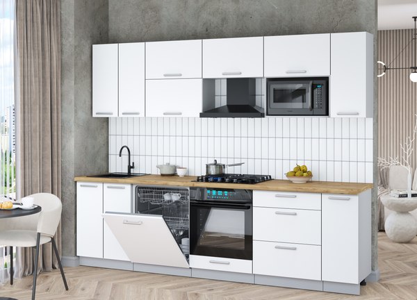 Кухонный гарнитур Интерлиния Мила Gloss 2.7-ПМ2