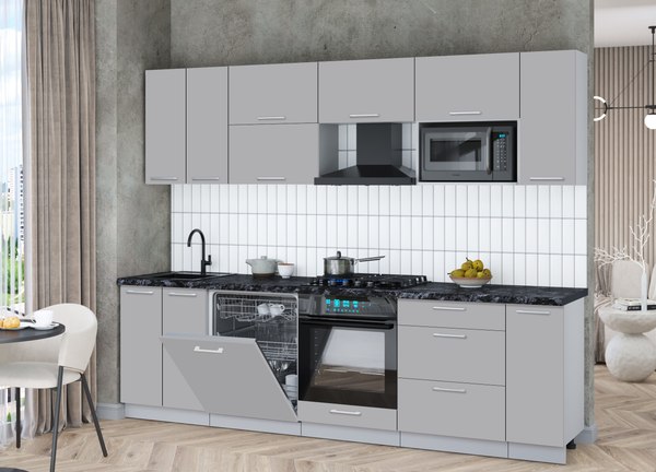 Кухонный гарнитур Интерлиния Мила Gloss 2.7-ПМ2