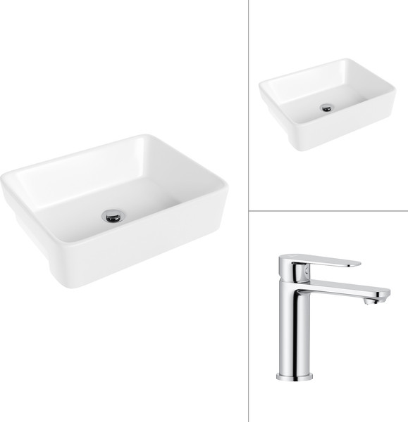 Умывальник со смесителем Lauter 21675 + Moon 21СK691C - фото