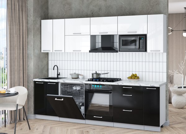 Кухонный гарнитур Интерлиния Мила Gloss 2.7-ПМ2