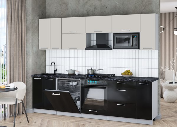 Кухонный гарнитур Интерлиния Мила Gloss 2.7-ПМ2