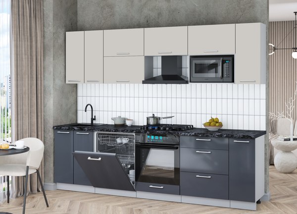 Кухонный гарнитур Интерлиния Мила Gloss 2.7-ПМ2