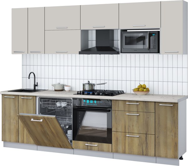 Кухонный гарнитур Интерлиния Мила Gloss 2.7-ПМ2 - фото