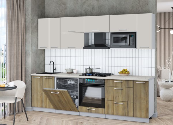 Кухонный гарнитур Интерлиния Мила Gloss 2.7-ПМ2