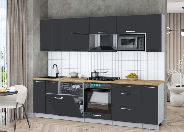 Кухонный гарнитур Интерлиния Мила Gloss 2.7-ПМ2