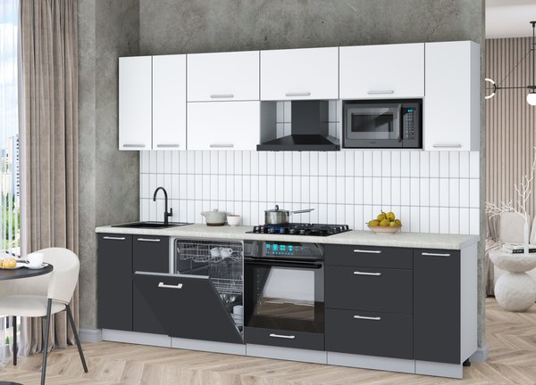 Кухонный гарнитур Интерлиния Мила Gloss 2.7-ПМ2