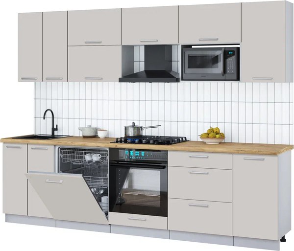Кухонный гарнитур Интерлиния Мила Gloss 2.8-ПМ2 - фото