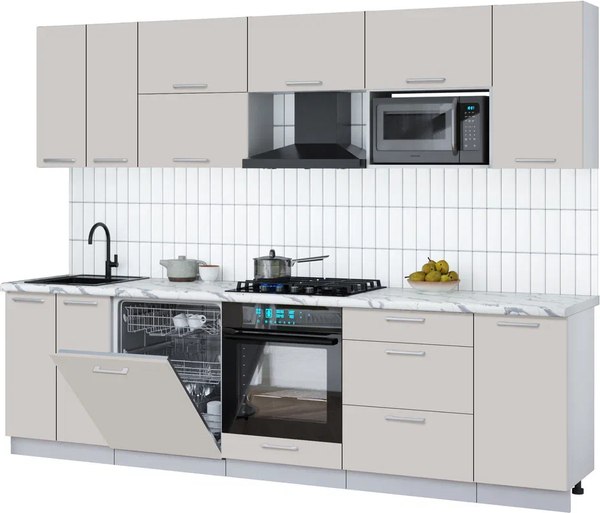 Кухонный гарнитур Интерлиния Мила Gloss 2.8-ПМ2 - фото