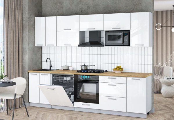 Кухонный гарнитур Интерлиния Мила Gloss 2.8-ПМ2