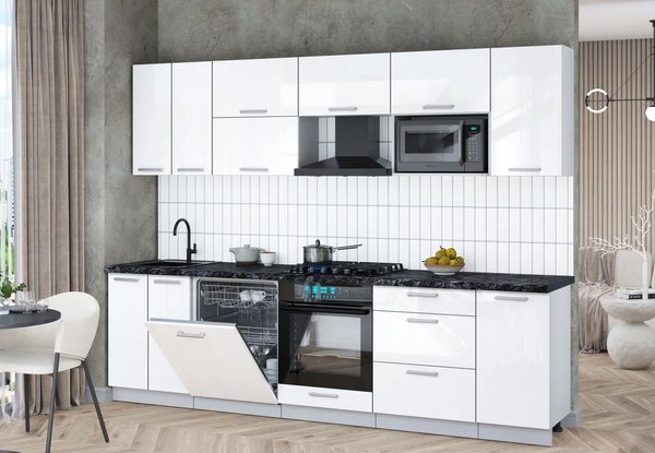 Кухонный гарнитур Интерлиния Мила Gloss 2.8-ПМ2