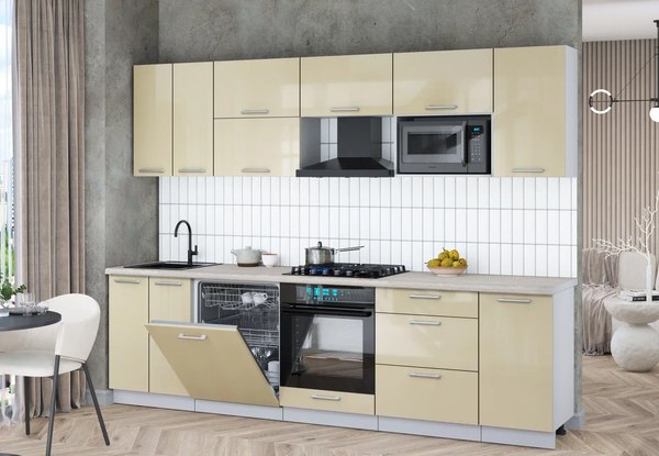 Кухонный гарнитур Интерлиния Мила Gloss 2.8-ПМ2