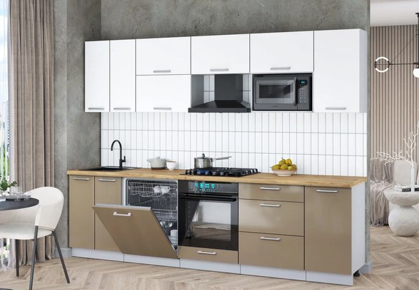 Кухонный гарнитур Интерлиния Мила Gloss 2.8-ПМ2