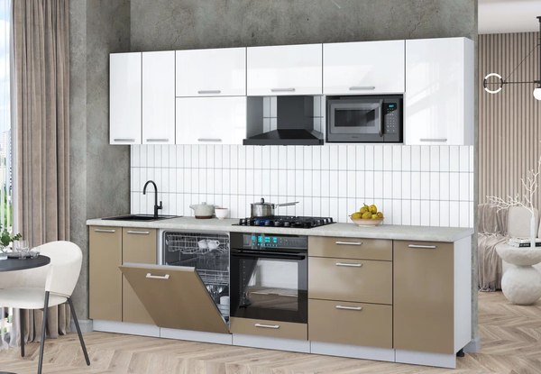 Кухонный гарнитур Интерлиния Мила Gloss 2.8-ПМ2