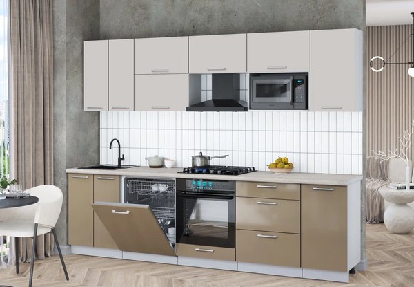 Кухонный гарнитур Интерлиния Мила Gloss 2.8-ПМ2