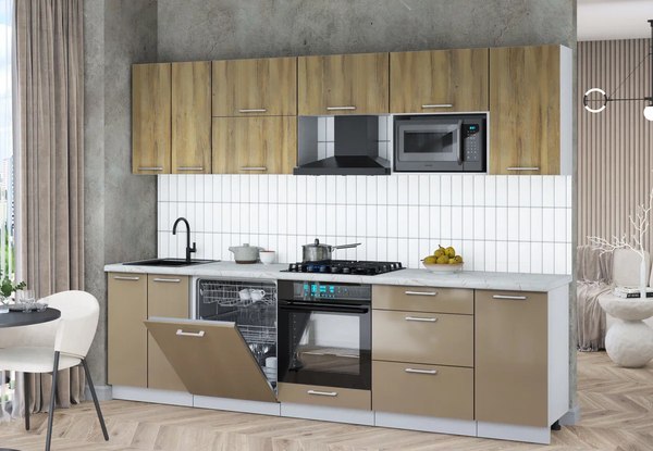 Кухонный гарнитур Интерлиния Мила Gloss 2.8-ПМ2