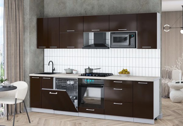 Кухонный гарнитур Интерлиния Мила Gloss 2.8-ПМ2