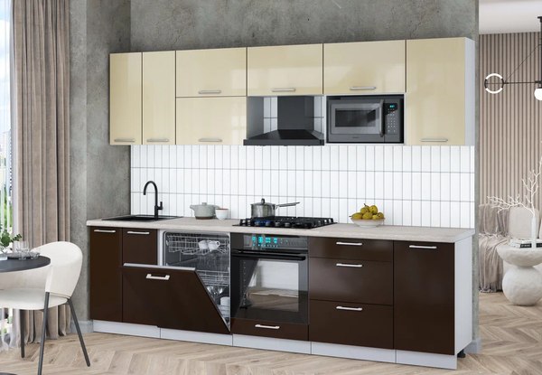 Кухонный гарнитур Интерлиния Мила Gloss 2.8-ПМ2