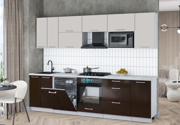 Кухонный гарнитур Интерлиния Мила Gloss 2.8-ПМ2