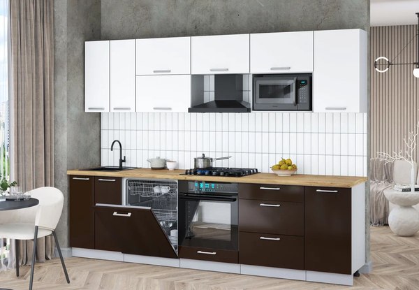 Кухонный гарнитур Интерлиния Мила Gloss 2.8-ПМ2