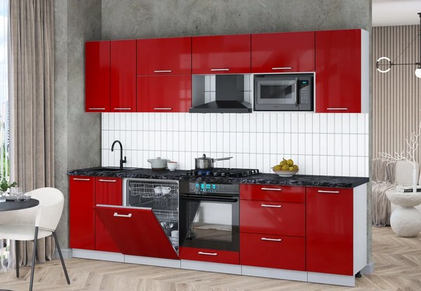 Кухонный гарнитур Интерлиния Мила Gloss 2.8-ПМ2