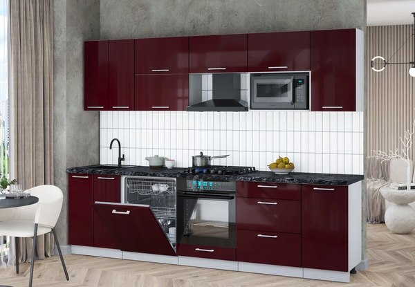 Кухонный гарнитур Интерлиния Мила Gloss 2.8-ПМ2