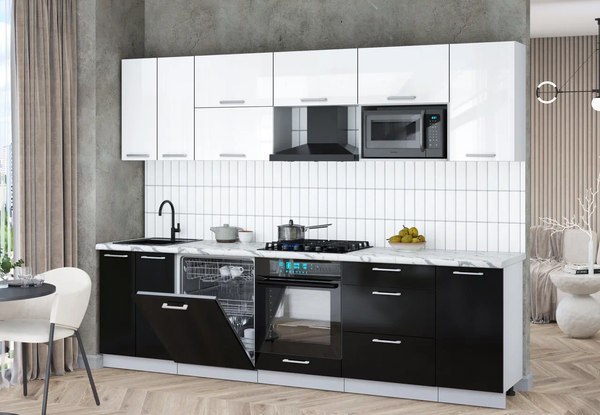 Кухонный гарнитур Интерлиния Мила Gloss 2.8-ПМ2