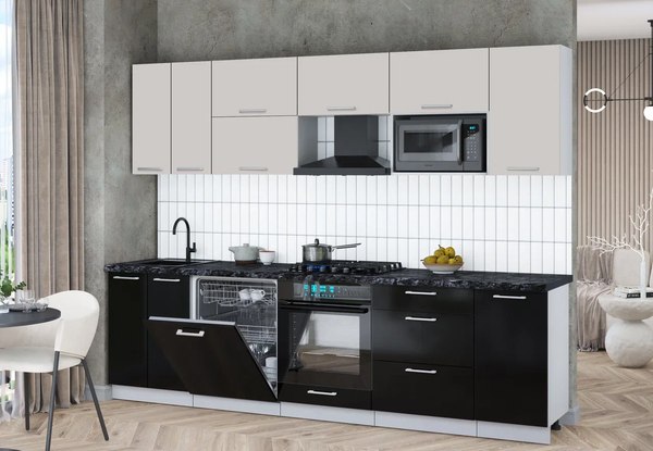 Кухонный гарнитур Интерлиния Мила Gloss 2.8-ПМ2