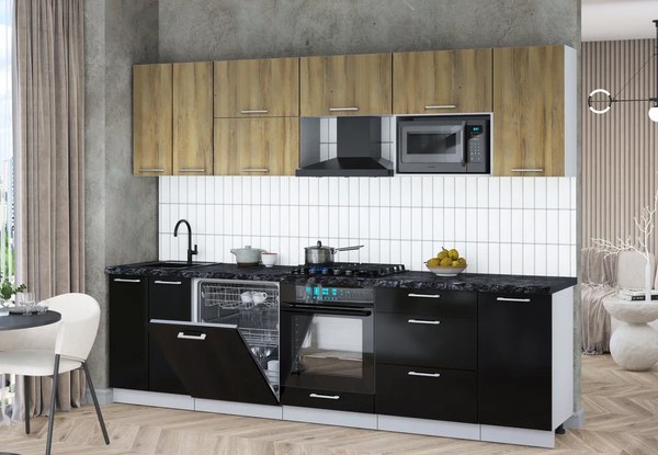 Кухонный гарнитур Интерлиния Мила Gloss 2.8-ПМ2