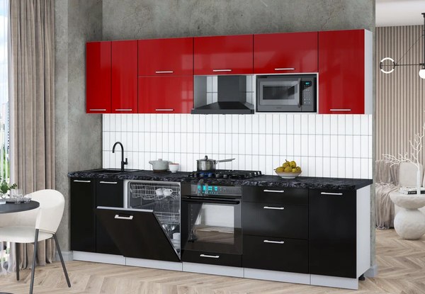 Кухонный гарнитур Интерлиния Мила Gloss 2.8-ПМ2