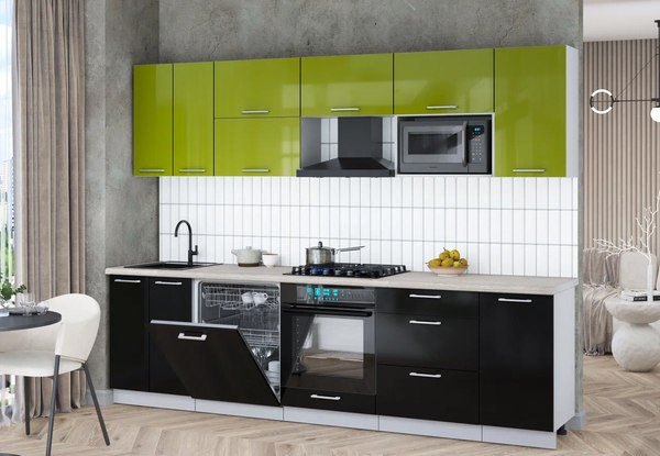 Кухонный гарнитур Интерлиния Мила Gloss 2.8-ПМ2