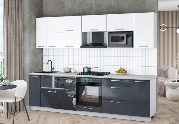 Кухонный гарнитур Интерлиния Мила Gloss 2.8-ПМ2