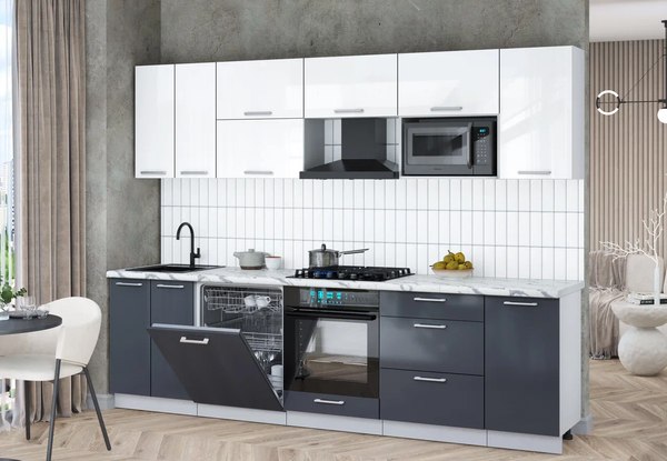 Кухонный гарнитур Интерлиния Мила Gloss 2.8-ПМ2