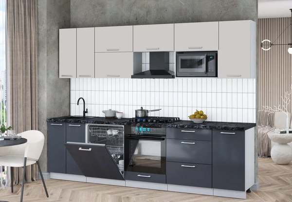 Кухонный гарнитур Интерлиния Мила Gloss 2.8-ПМ2