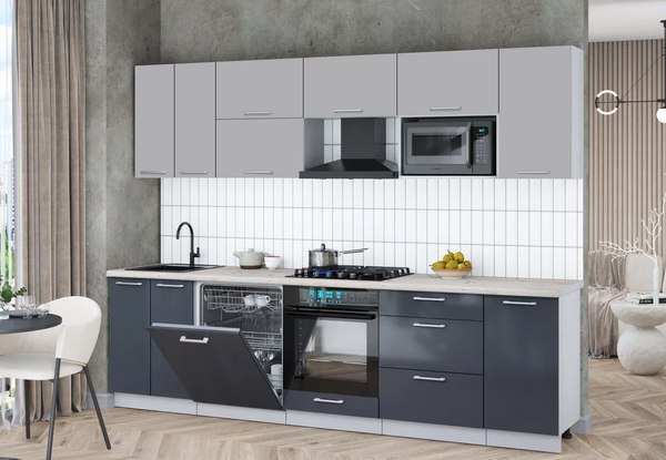 Кухонный гарнитур Интерлиния Мила Gloss 2.8-ПМ2