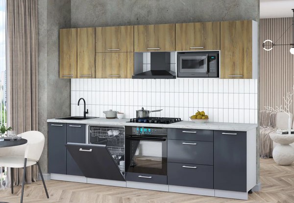 Кухонный гарнитур Интерлиния Мила Gloss 2.8-ПМ2