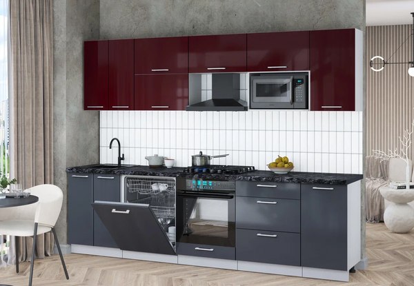 Кухонный гарнитур Интерлиния Мила Gloss 2.8-ПМ2